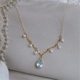 Water Drop Pendant Pearl Necklace Romantic Gift