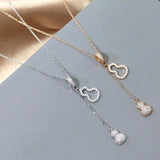 S925 Sterling Silver Gourd Pendant Necklace for Women