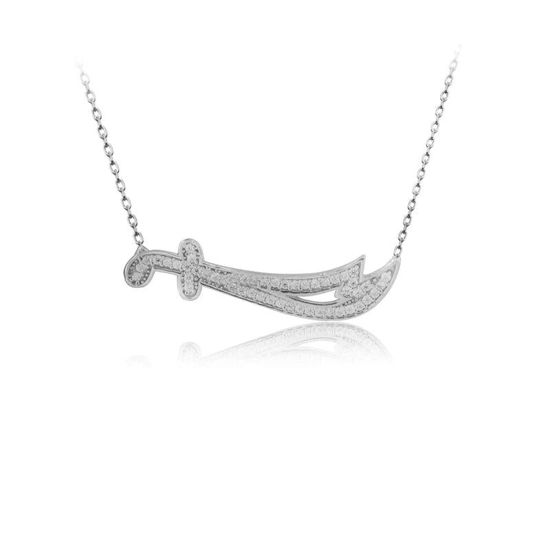 925 Silver Sword Zircon Evil Eye Necklace for Women