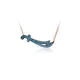 925 Silver Sword Zircon Evil Eye Necklace for Women