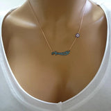 925 Silver Sword Zircon Evil Eye Necklace for Women