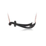 925 Silver Sword Zircon Evil Eye Necklace for Women