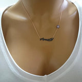 925 Silver Sword Zircon Evil Eye Necklace for Women