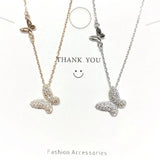 Butterfly Zircon Sterling Silver Necklace for Women