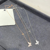 Butterfly Zircon Sterling Silver Necklace for Women