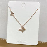 Butterfly Zircon Sterling Silver Necklace for Women