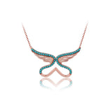 Angel Lover Necklace for Women, 925 Silver Zircon Jewelry, Valentines Gift