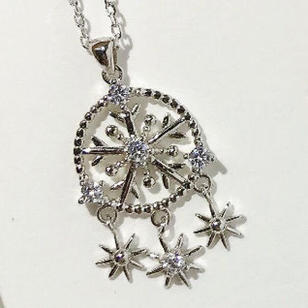 S925 Snowflake Women's Necklace Small Fresh Clavicle Chain Silver Necklace