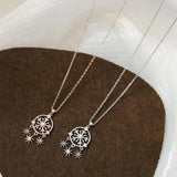 S925 Snowflake Women's Necklace Small Fresh Clavicle Chain Silver Necklace