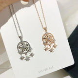 S925 Snowflake Women's Necklace Small Fresh Clavicle Chain Silver Necklace