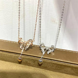 925 Sterling Silver Zircon Clavicle Chain Necklace