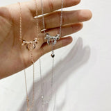 925 Sterling Silver Zircon Clavicle Chain Necklace