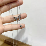 925 Sterling Silver Zircon Clavicle Chain Necklace