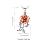 Eudora 925 Silver Rose Flower Necklace Pendant Jewelry