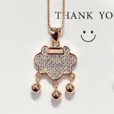 S925 Sterling Silver Ruyi Safe Lock Bell Women's Necklace