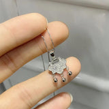 S925 Sterling Silver Ruyi Safe Lock Bell Women's Necklace