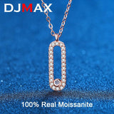 Rose Plated Silver Moissanite Necklace for Women
