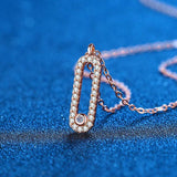 Rose Plated Silver Moissanite Necklace for Women