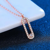 Rose Plated Silver Moissanite Necklace for Women