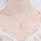 Rose Plated Silver Moissanite Necklace for Women