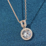 925 Silver Sun Women's Necklace Diamond Side Chain Silver Necklace