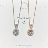 925 Silver Sun Women's Necklace Diamond Side Chain Silver Necklace