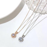 925 Silver Sun Women's Necklace Diamond Side Chain Silver Necklace