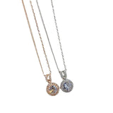 925 Silver Sun Women's Necklace Diamond Side Chain Silver Necklace