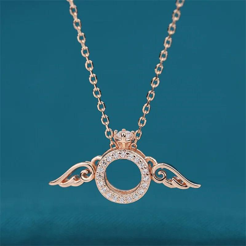 925 Sterling Silver Wing Necklace Light Silver Pendant