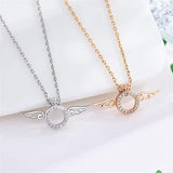 925 Sterling Silver Wing Necklace Light Silver Pendant
