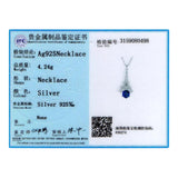 Crystal Tower Pendant Necklace S925 Silver Chain Jewelry