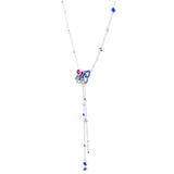 Y-Necklace Pink Fan 925 Sterling Silver Women Gift N124