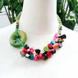 Real Stone Agate Turquoise Coral Necklace Women Jewelry Gift