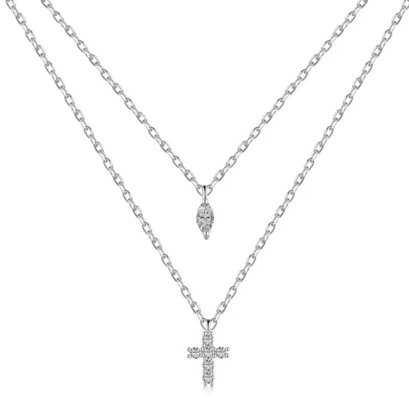 S925 Sterling Silver Cross Pendant Necklace for Women