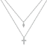 S925 Sterling Silver Cross Pendant Necklace for Women