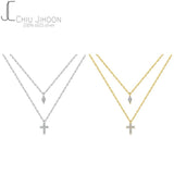 S925 Sterling Silver Cross Pendant Necklace for Women