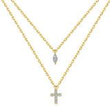 S925 Sterling Silver Cross Pendant Necklace for Women