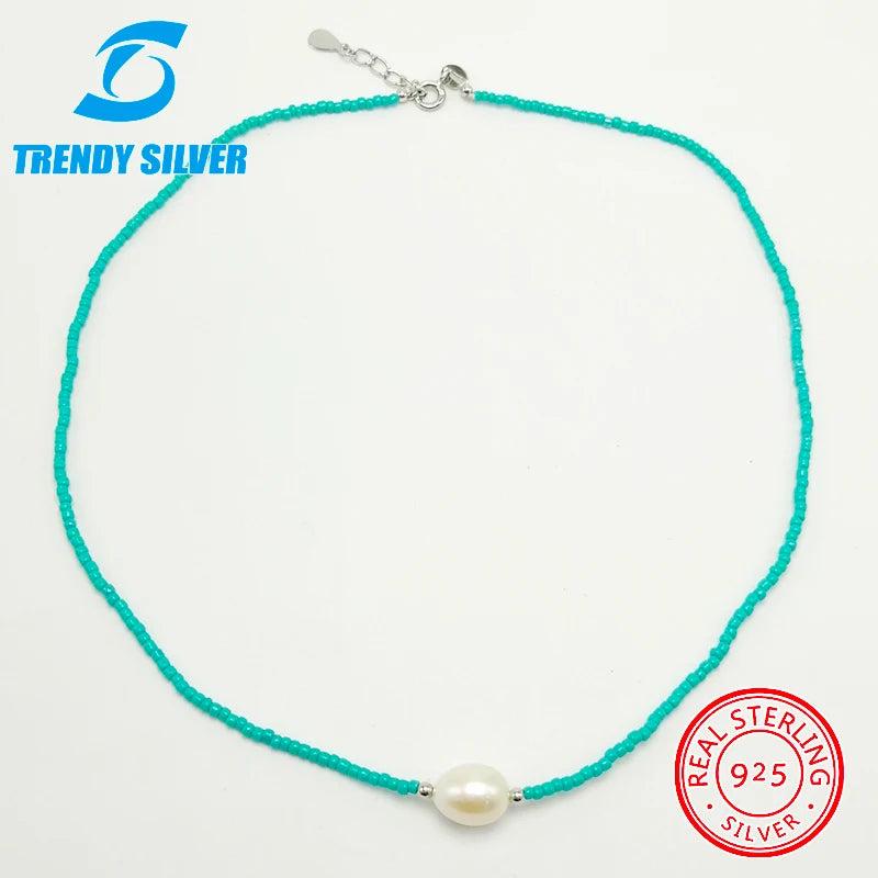 Nature Pearl Choker Necklace Freshwater Pearl Charm