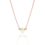 925 Silver Crystal Pendant Necklace Rose Plated