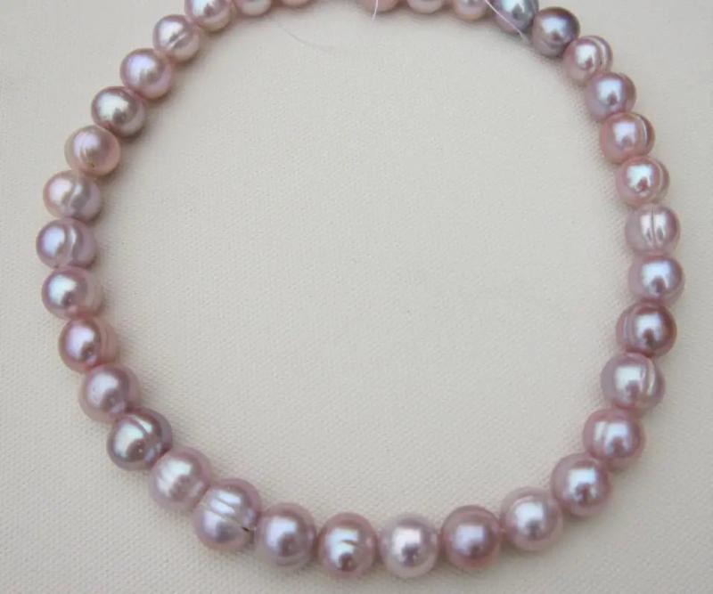 Lavender Pearl Necklace 18in 14k