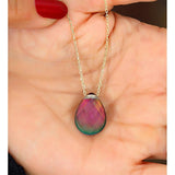 Temperature Stone Pendant Necklace - 925 Sterling Silver