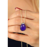 Temperature Stone Pendant Necklace - 925 Sterling Silver