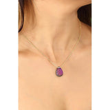 Temperature Stone Pendant Necklace - 925 Sterling Silver