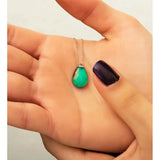 Temperature Stone Pendant Necklace - 925 Sterling Silver