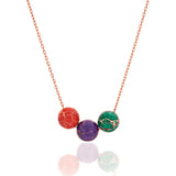 925 Sterling Silver Malachite Stone Pendant Necklace with Chain