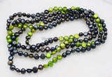 Long Green Baroque Freshwater Pearl Necklace 60in