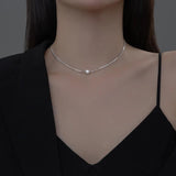S925 Sterling Silver Perle Chain Necklace for Women - Fine Jewelry