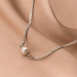 S925 Sterling Silver Perle Chain Necklace for Women - Fine Jewelry