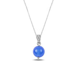 Silverlina Silver Agate Ball Necklace