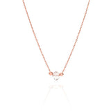 Rose Plated Crystal Necklace Women's 925 Sterling Silver Jewelry